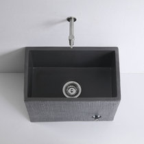 Black courtyard mop pool Outdoor Floor-to-ceiling balcony pier mop pool Outdoor art stone pattern vintage cesspool