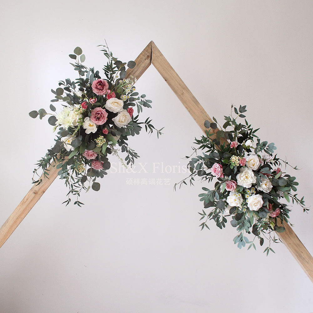 Simulation flower rose combination flower art wedding arch flower art photography shooting props window design decoration can be customized
