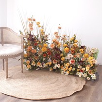 Emulated Busgrass Rose Composition Floral Road Leading Wedding Decoration Shop Window Shop Decoration Flower Photography shooting props