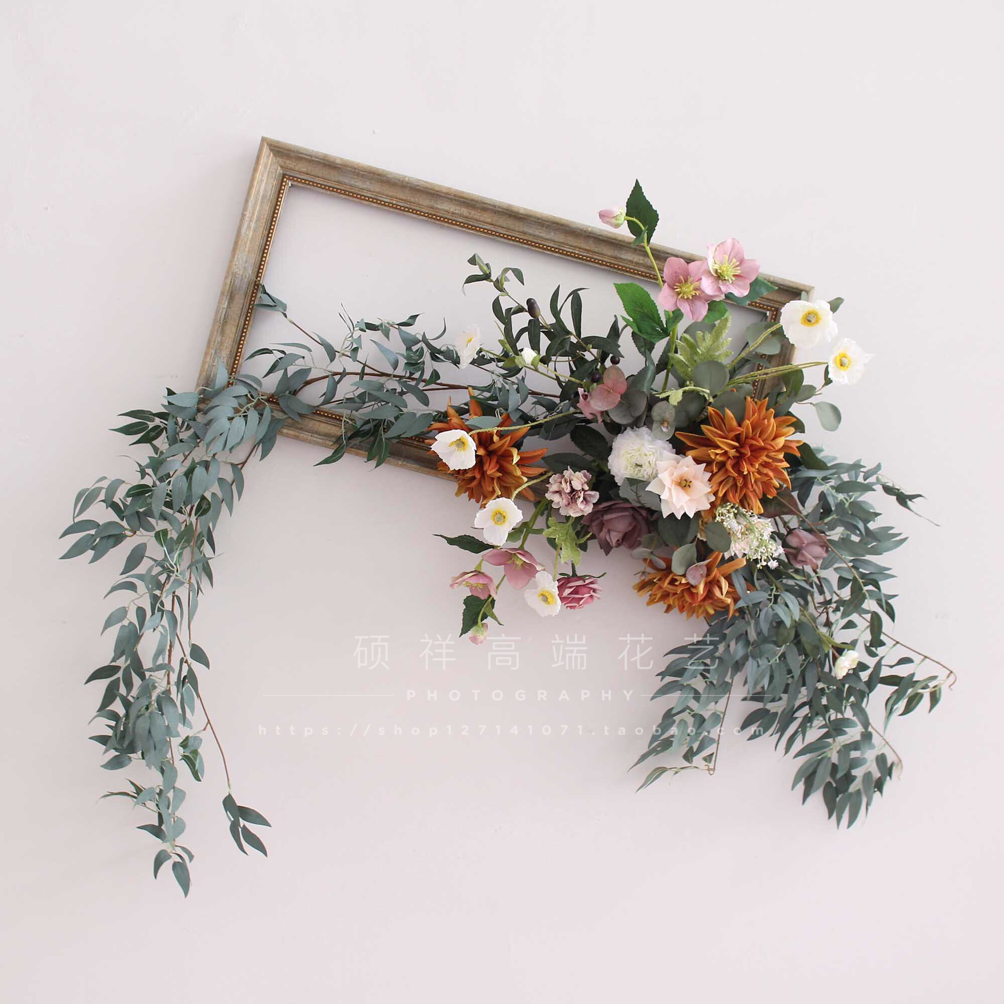 Simulation Dari Ju Retro Palace Frame Flower ArtsCreative Wall Accessory Frame Red Shop Decoration Photography ArtsFlorida