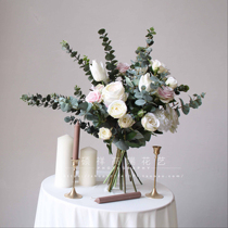 Simulation rose eucalyptus simple ins Wind Nordic simulation flower bouquet fake flower living room decoration ornaments flower arrangement