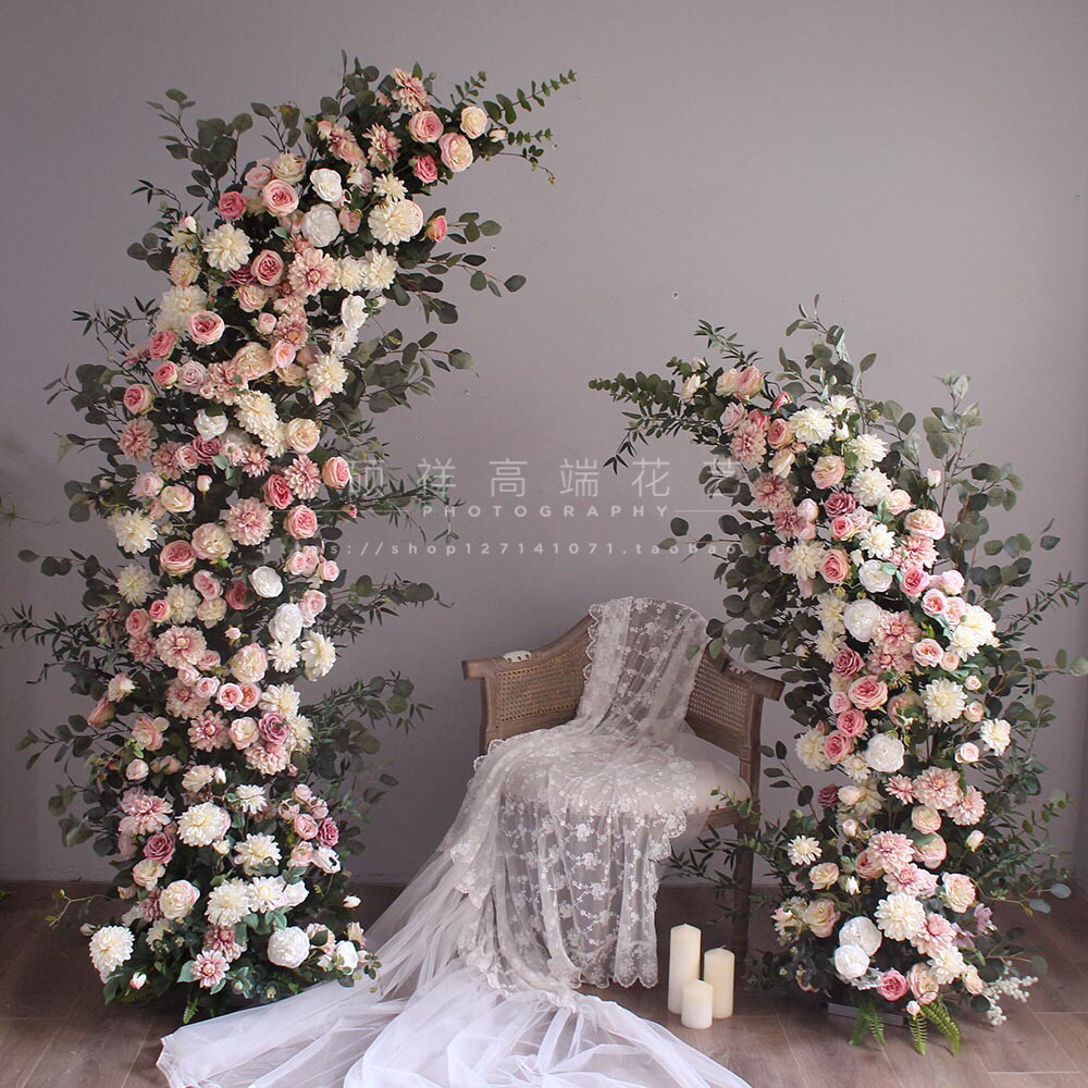 Simulation Flowers Rose Goat Horn Arches Floral Wedding Wedding Wedding Wedding Wedding Celebration photography Props Shop Photo Area Decoration