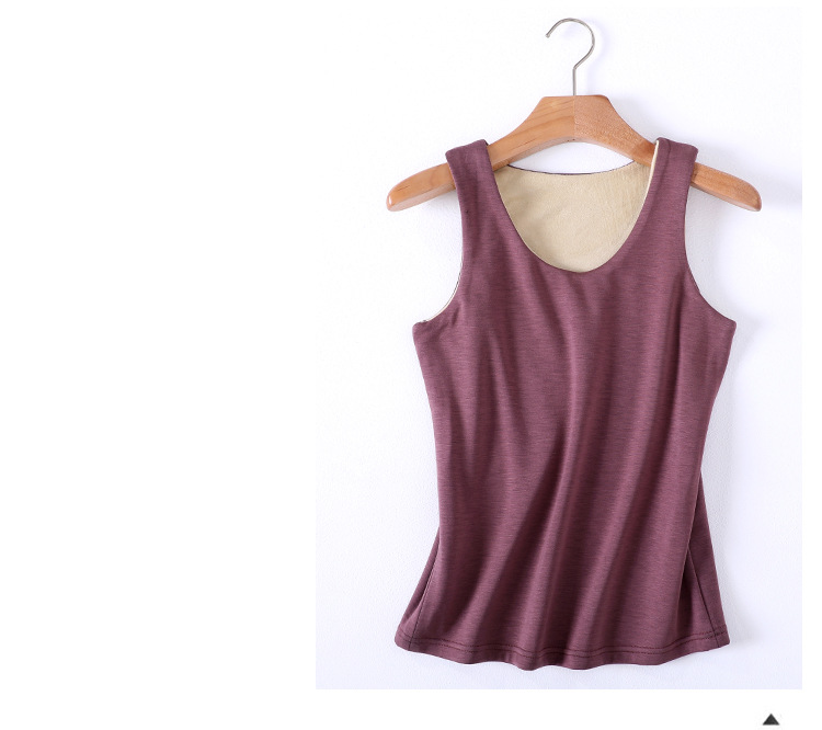 Mùa thu đông mới nóng bỏng áo vest lụa cộng với áo nhung cổ tròn nữ ấm áp chạm đáy quần áo thon gọn ao giu nhiet lot long