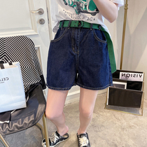 Denim Shorts Woman 2022 Summer new womens clothing Han edition fashion High waist display slim loose straight cylinder wide leg hot pants woman