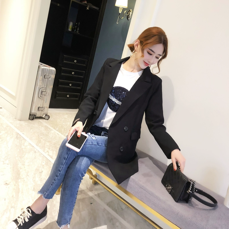 Blazer nữ mùa xuân 2020 mới của phụ nữ Hàn Quốc thời trang mỏng slim áo dài tay phù hợp với áo khoác nữ - Business Suit