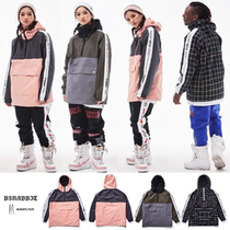 1819BSRABBIT Korean ski suit single double board pullover waterproof wind men and women wear-resistant top pink plaid