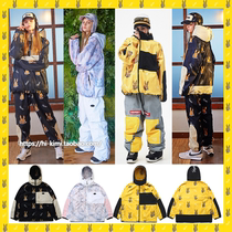 2122BSRABBIT Korean ski suit single double board men and women warm even hat rabbit logo veggie jacket
