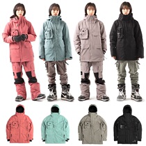 2021UNBIND Korean ski suit single double board male and female with waterproof wind abrasion resistant sleeve head warm with cap submachine clothes