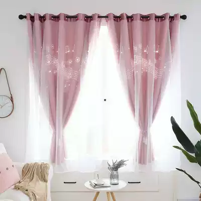 Dormitory small curtains Bedroom blackout curtains shading cloth short door curtains Modern hollow notes rental room curtain partition