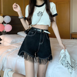 Plus size fat mm denim shorts female hot pants