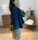 Spring and autumn new niche roll-sleeve Japanese style large size fat MM loose shoulder slim denim jacket jacket