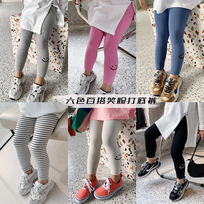 Children's inside lap pants 2022 summer slim fit girl baby Han version 100 lap elastic long pants mid-boy repair pants