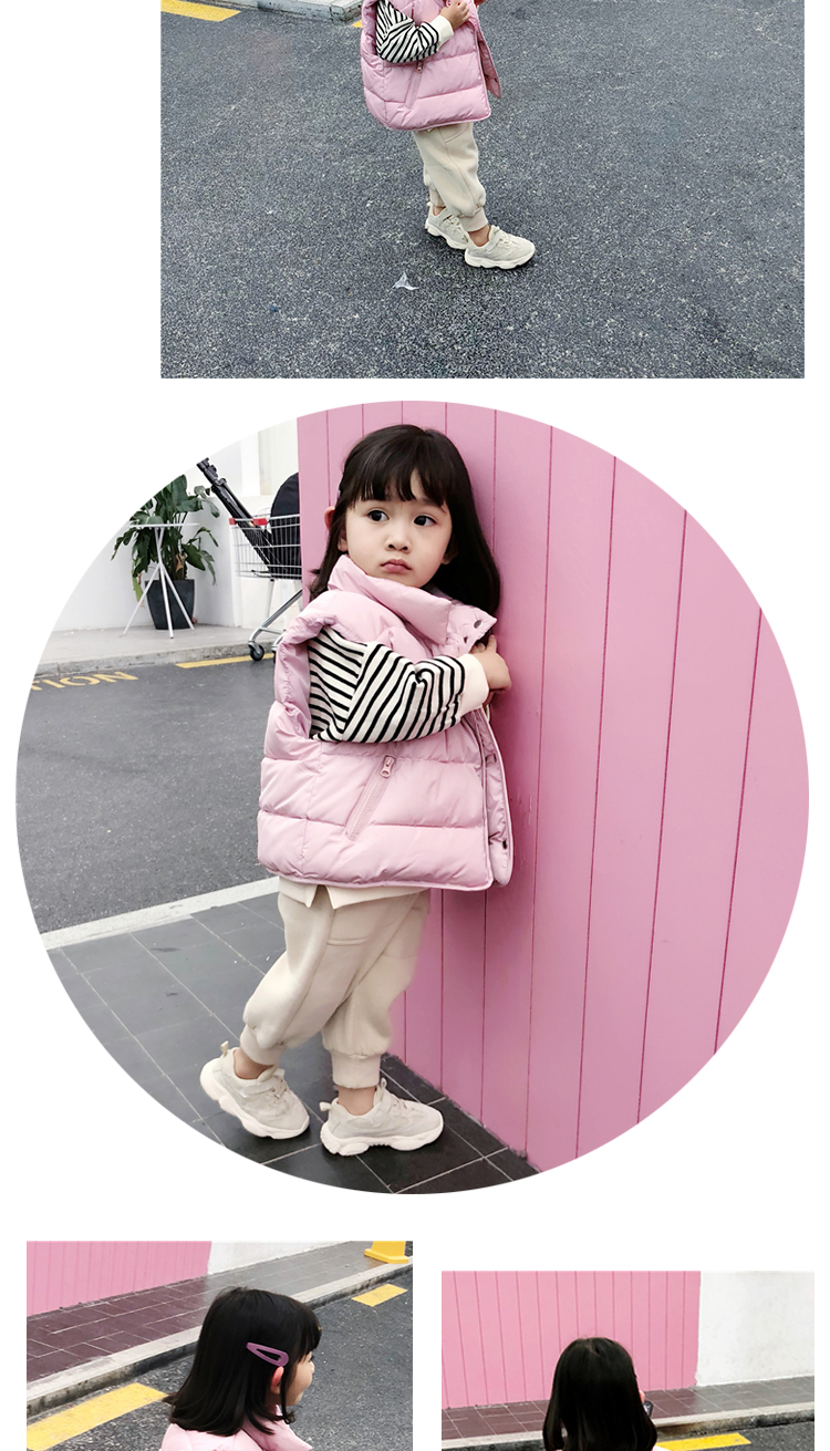 Cô gái mùa thu đông 2018 mới nam và nữ trẻ em cotton vest bé ấm áp vai hoang dã dày xuống vest cotton quần áo cho bé