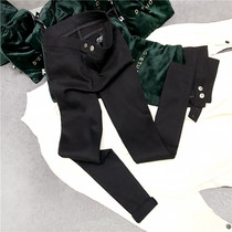 Giant thin pants must enter the big stretch comfortable slim-fit fleece small feet casual pants Versatile leggings pencil pants
