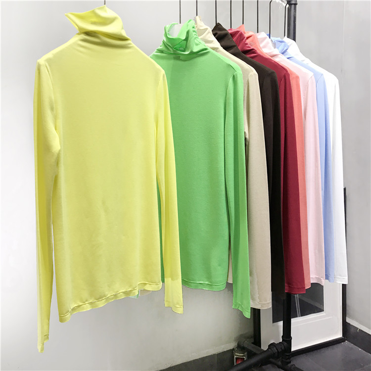 Self-Remain color Good version 65011 THIN 100 LAP CHIC CANDY COLOR PURE COLOR HIGH COLLAR FOR UNDERSHIRT T-SHIRT BLOUSES