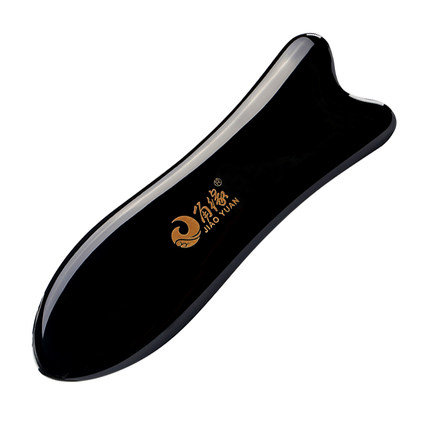 品 鱼形板 脸用多功能天然牛角面部按摩刮片 梳