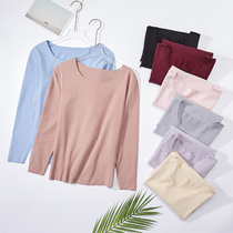 Lady Duvet Warm Underwear Autumn winter Long sleeves Gardenting fever Autumn Clothes Single body Thickened Warm Beating Undershirt