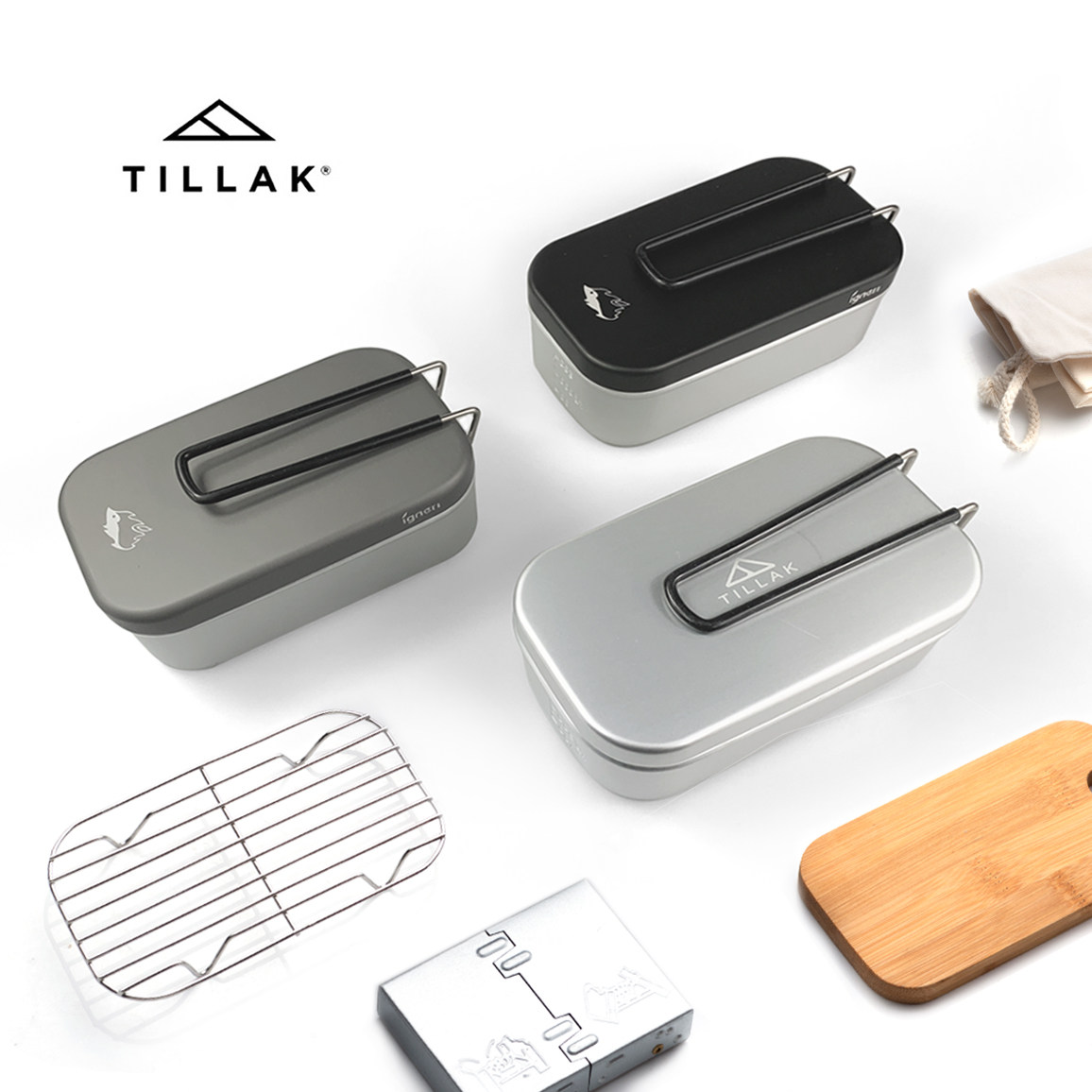 (Concrete Jungle)Tillak outdoor camping mess tin lunch box set trangia same