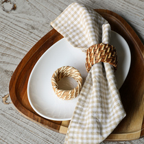 Western Dining Buckle Rattan Choreography Hotel Supplies Napkins American Home Banquet Decorations Containing a Napkin Buckle