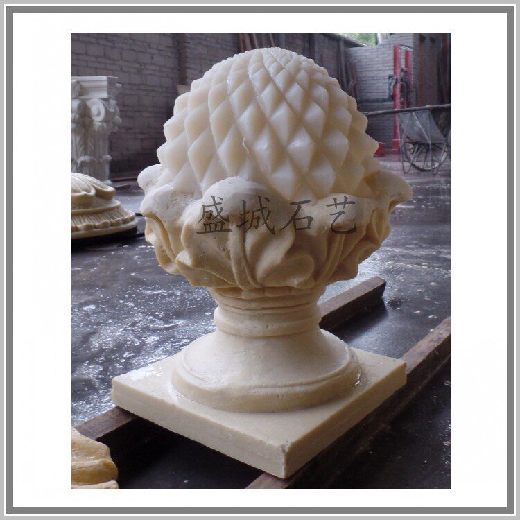 Sandstone Art Relief Sandstone Carving Sandstone Resin Light Transmission Lamp Round Pineapple Lamp Artificial Stone Glass Fiber Sculpture