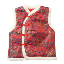 Performance clothes childrens boys vest New embroidered boy baby Tang Cotton horse clip vest autumn and winter thickened