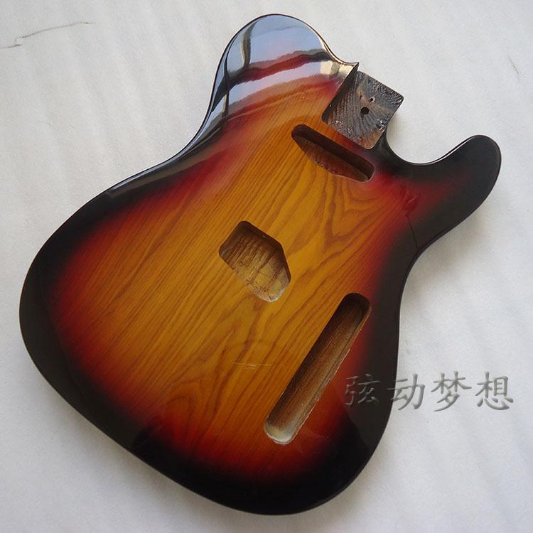 Electric guitar violin body water curlewicker semi-finished sundown bright light lacquered violin body T electric guitar DIY accessories