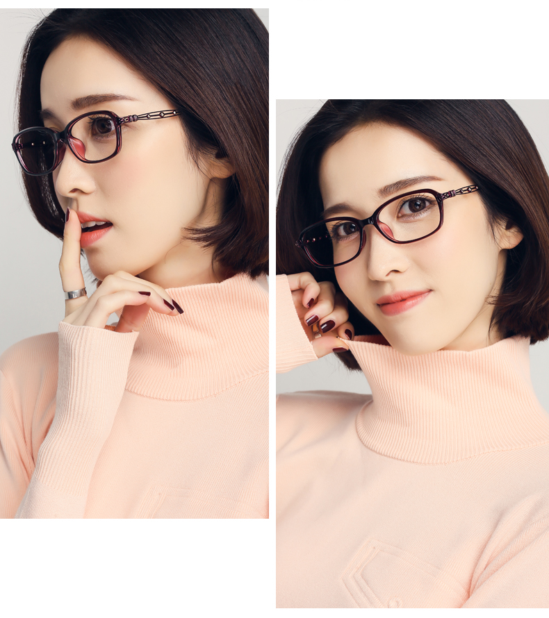 Đã hoàn thành kính cận thị nữ mặt tròn Kính retro khung kính chống nữ màu xanh nữ có thể được trang bị kính cận thị đổi màu thanh lịch kính cận nam