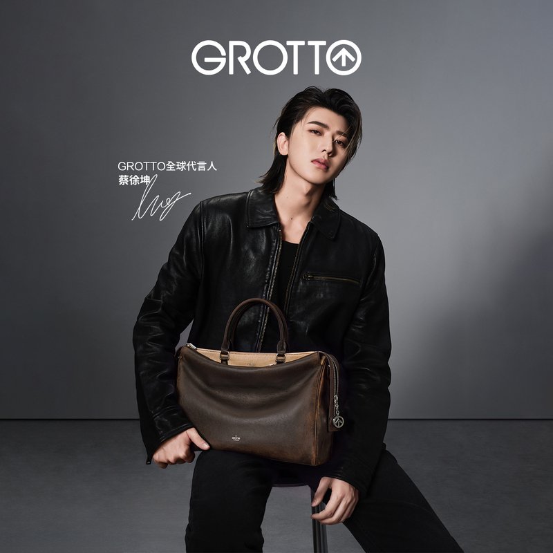 [Same Style as Cai Xukun] Grotto 26Th Anniversary New Double Z Bag-In-Bag Cowhide Leather Shoulder Crossbody Bag