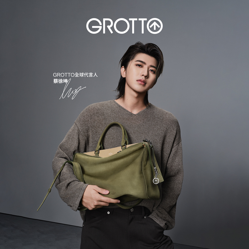 [Same Style as Cai Xukun] Grotto 26Th Anniversary New Double Z Bag-In-Bag Cowhide Leather Handbag and Shoulder Bag