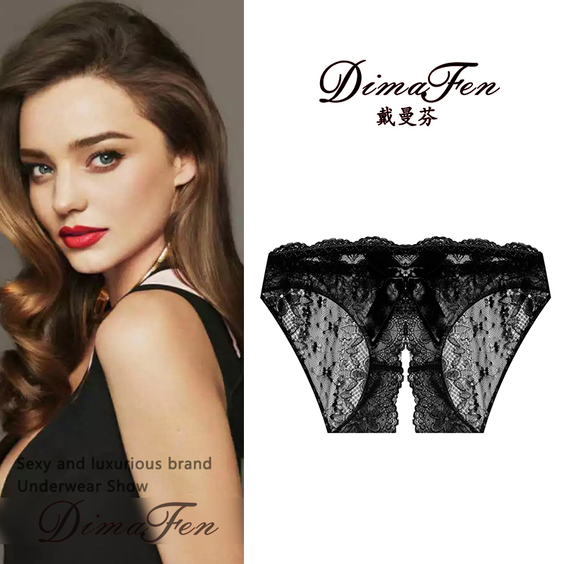 [Da Man Fen Brand Underwear] Sexy Seamless Underwear Couple Lace Erotic Open Crotch No-Need-To-Take-Off Mesh Thong