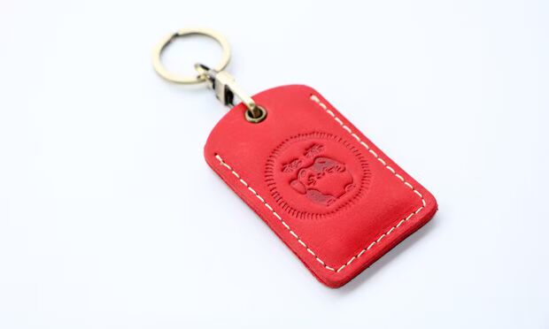 Handmade da mini bus card set ni leather kiểm soát truy cập thẻ chìa khóa nhẫn Octopus thang máy bảo vệ thẻ bìa ví tiền nữ