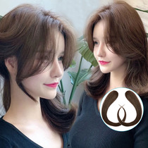 Net red fake bangs wig woman in the eight characters no trace real hair natural trim face realistic two sides of the air invisible round face