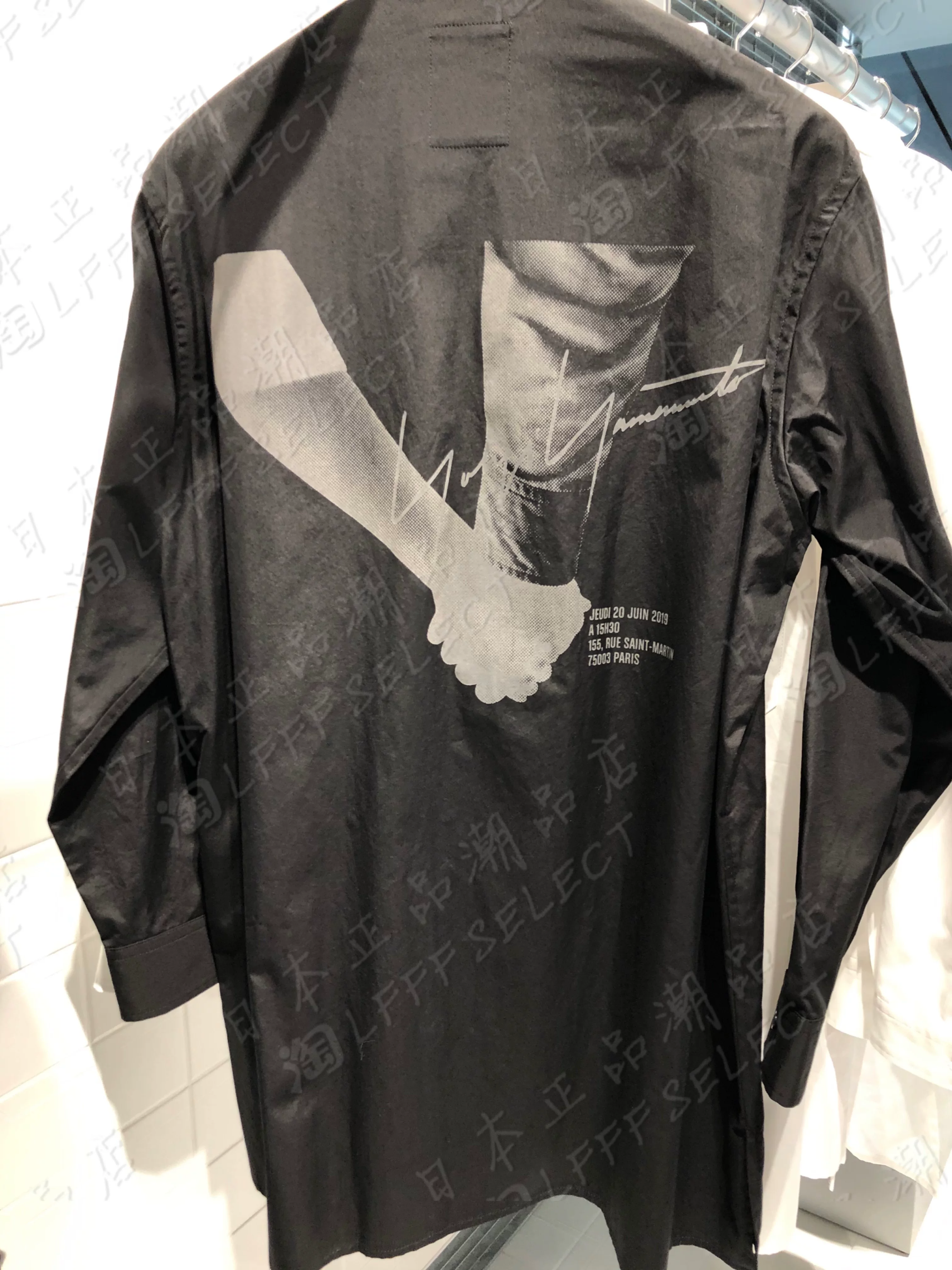 Японский закупочный агент Yohji Yamamoto HOMME 20SS хлопок задний принт узор рукопожатие рубашка