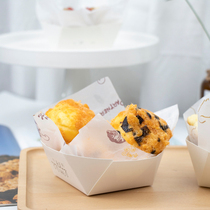 Octagonal small crispy bread paper holder sandwich box flow puff small bread durian crisp baking package box