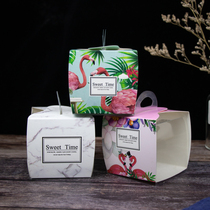 Square hand-held mousse cake box baking lasagna cut pieces West Point dessert box take-out transparent packing box