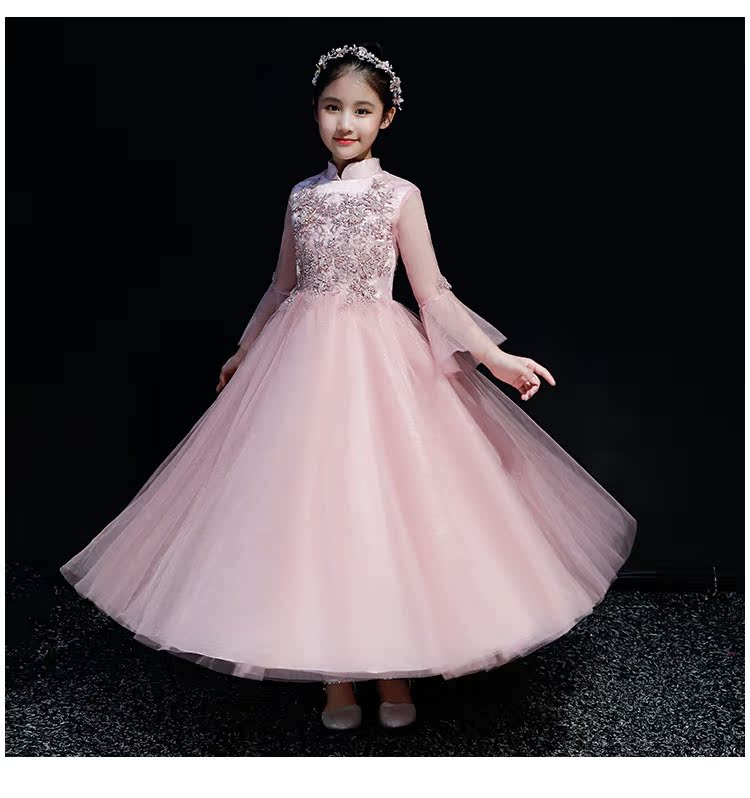 Mới cho trẻ em ăn mặc công chúa váy sinh nhật guzheng trang phục piano cô gái chủ nhỏ ăn mặc phần dài bộ vest bé trai hàng độc