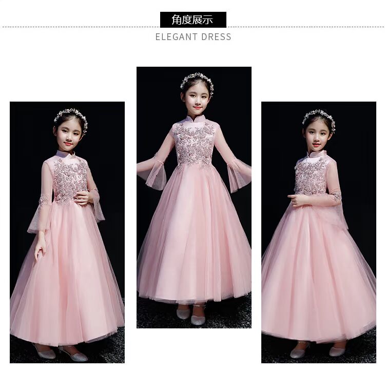 Mới cho trẻ em ăn mặc công chúa váy sinh nhật guzheng trang phục piano cô gái chủ nhỏ ăn mặc phần dài bộ vest bé trai hàng độc