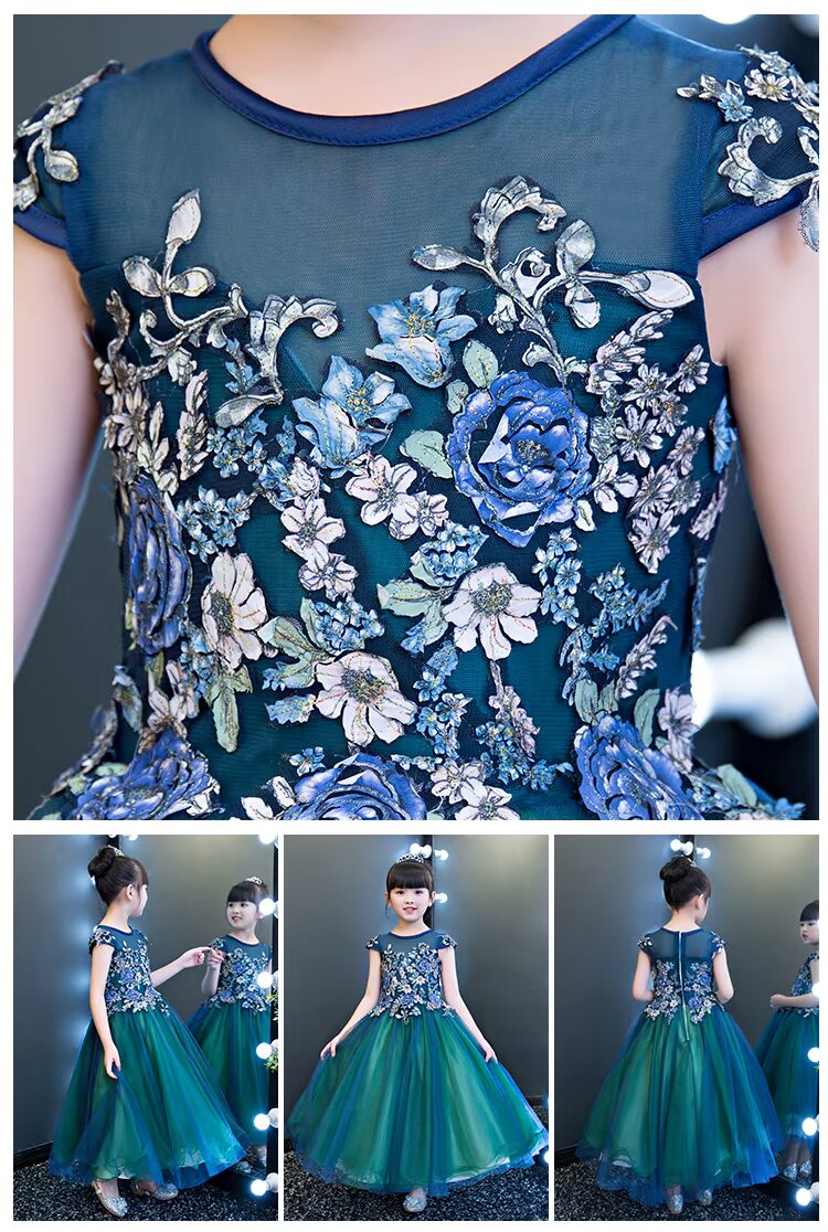 Người mẫu mới 2017 chủ nhà mẫu catwalk ăn mặc trang phục piano cô gái váy sinh nhật dài mùa thu đông váy cho bé gái
