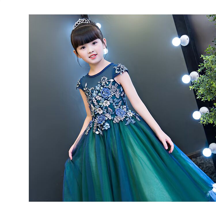 Người mẫu mới 2017 chủ nhà mẫu catwalk ăn mặc trang phục piano cô gái váy sinh nhật dài mùa thu đông váy cho bé gái