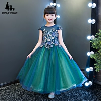 Người mẫu mới 2017 chủ nhà mẫu catwalk ăn mặc trang phục piano cô gái váy sinh nhật dài mùa thu đông váy đầm trẻ em 13 tuổi