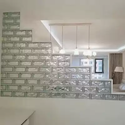 Glass brick transparent half-wall square partition wall bathroom frosted powder room hollow transparent color Crystal brick
