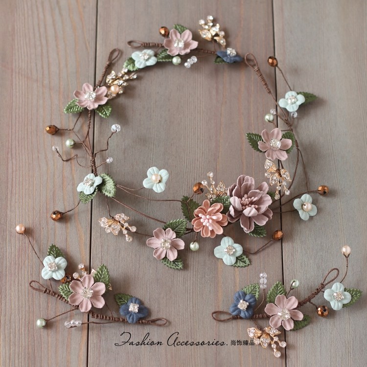 Hanfu ancient costume small flower headdress fairy beauty flower pastoral forest hair accessories literary small fresh children's sweet headband