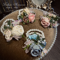 High-end forest bridesmaid group wrist flower super fairy wedding high-end sister group hand flower bride photo photo bracelet