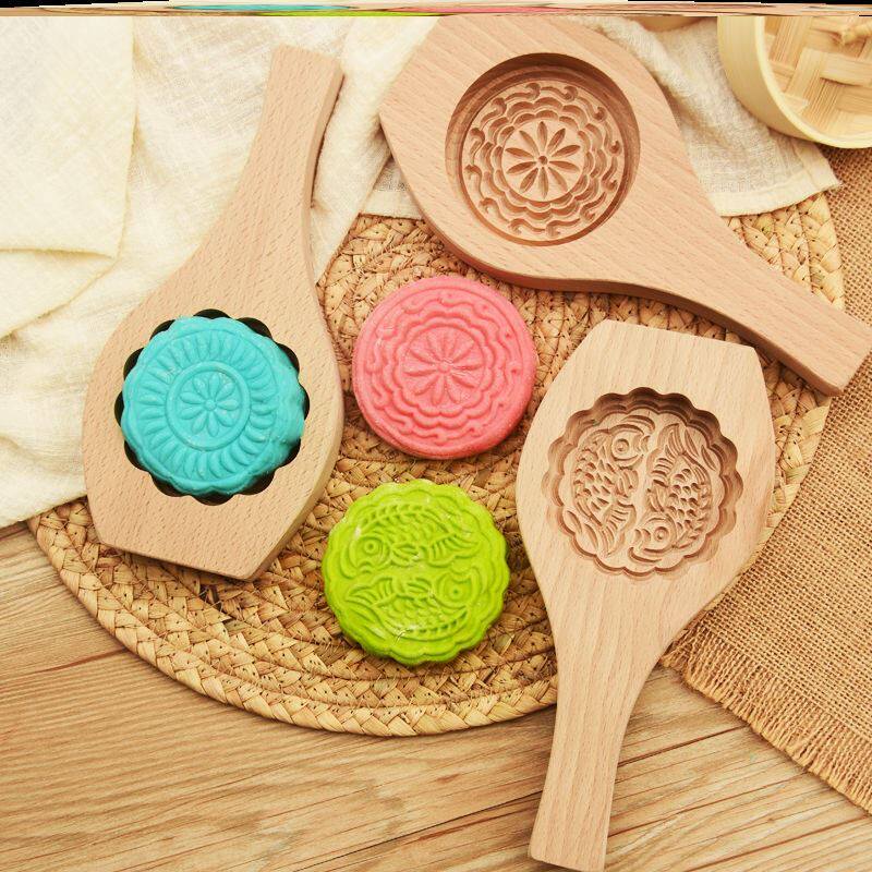 Make the mold dumplings of Qingming's rice dumplings Glutinous Rice Cake to be covered Qingming Fruit print Carved Flower God's old solid wood solid wood model home