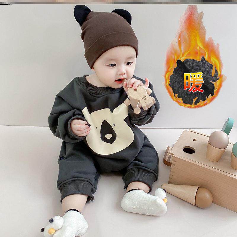 Baby Even with a coat of clothing and warm spring and autumn, baby khae climbing suit Han's version of the foreign pie is out for a bag of fart