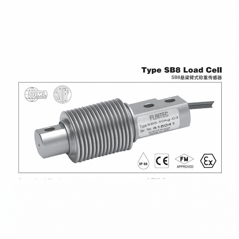 German Brand Flintec Stainless Steel Corrugated Pipe Load Cell Weighing Module Sb8