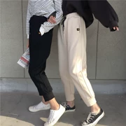 Mùa thu và mùa đông mới phong cách Harajuku BF cộng với nhung dày chân chùm quần harem eo cao cà vạt thể thao giản dị quần sinh viên thủy triều