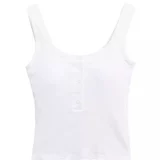 Белый базовый топ с чашечками, летняя майка топ, короткая футболка без рукавов, красивая спина