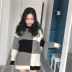 Áo mùa thu nữ mới phiên bản Hàn Quốc của Harajuku bf gió lỏng sọc chéo đầu dài tay áo len dệt kim thủy triều áo len cổ tim Cardigan