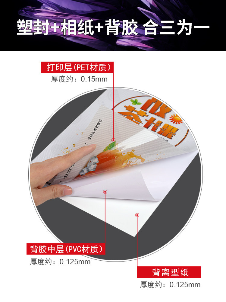 Pet Crystal Photo Paper A4 High-Gloss Crystal Adhesive Photo Paper A4 Crystal Print Album Id Card Sticker Id Portrait Label Adhesive Card Sticker Inkjet Printer Photo Paper